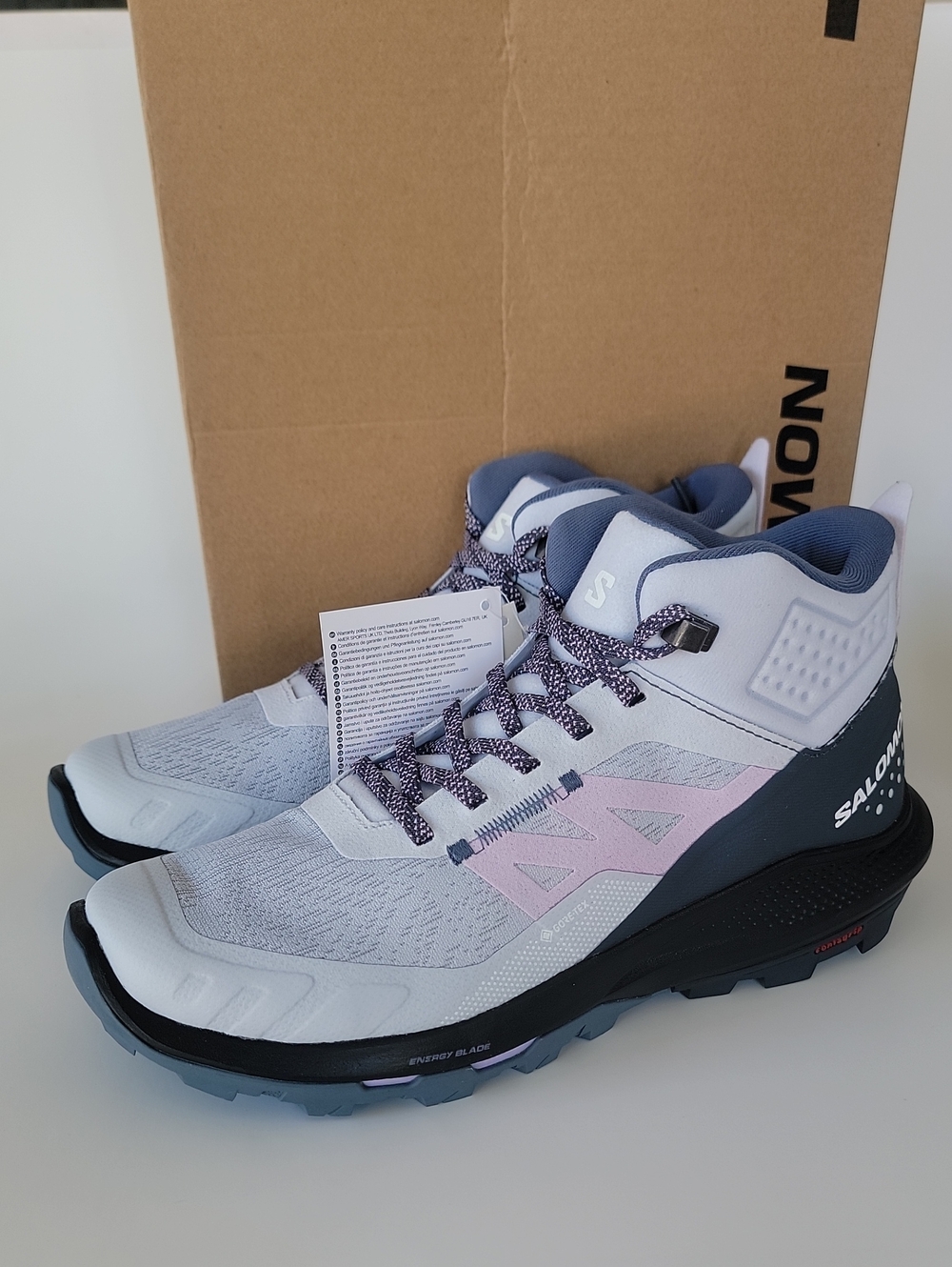 Salomon OUTpulse Mid GTX W Women's Hiking Shoes Arctic/orchid Bloom Size 7.5 M - Picture 5 of 9